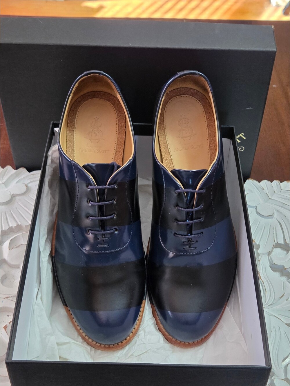 The Office Of Angela Scott Mr Smith Oxford In Ocean Size 38.5 - Picture 3 of 12